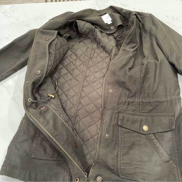 LIKE NEW! J.Jill army green lined utility jacket - Picture 12 of 14